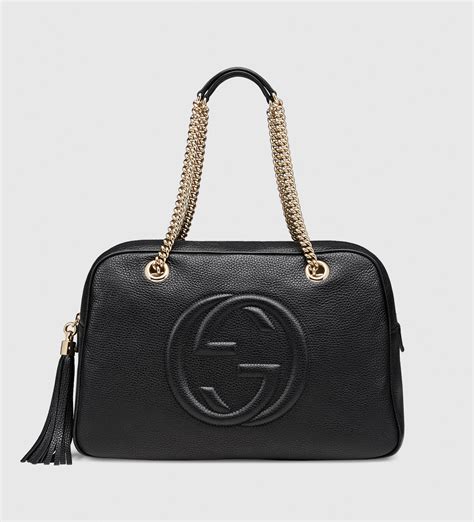 2way chain plain leather shoulder bags gucci|gucci leather shoulder bag.